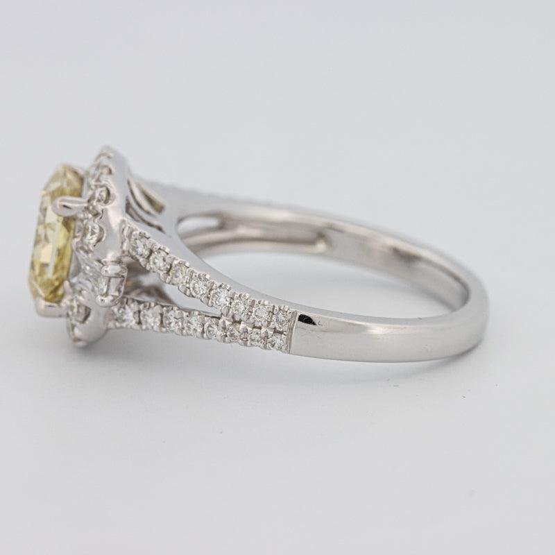2 CT Fancy Yellow Square Radiant Halo Solitaire - ZIZOV DIAMONDS