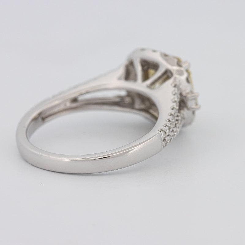 2 CT Fancy Yellow Square Radiant Halo Solitaire - ZIZOV DIAMONDS