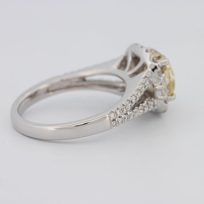 2 CT Fancy Yellow Square Radiant Halo Solitaire - ZIZOV DIAMONDS