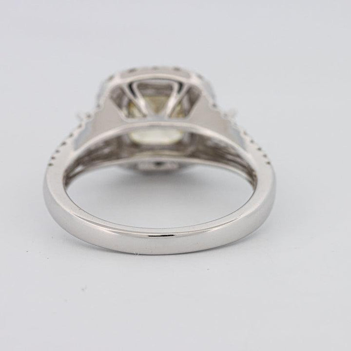 2 CT Fancy Yellow Square Radiant Halo Solitaire - ZIZOV DIAMONDS