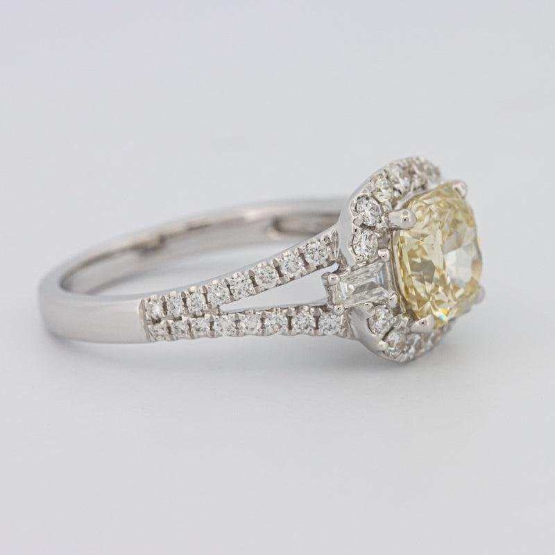 2 CT Fancy Yellow Square Radiant Halo Solitaire - ZIZOV DIAMONDS
