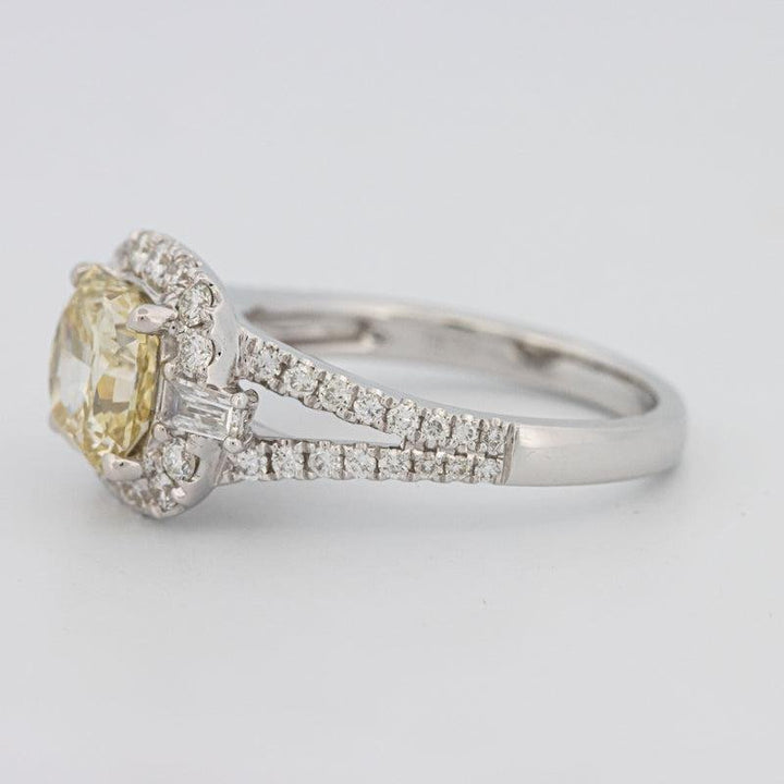 2 CT Fancy Yellow Square Radiant Halo Solitaire - ZIZOV DIAMONDS