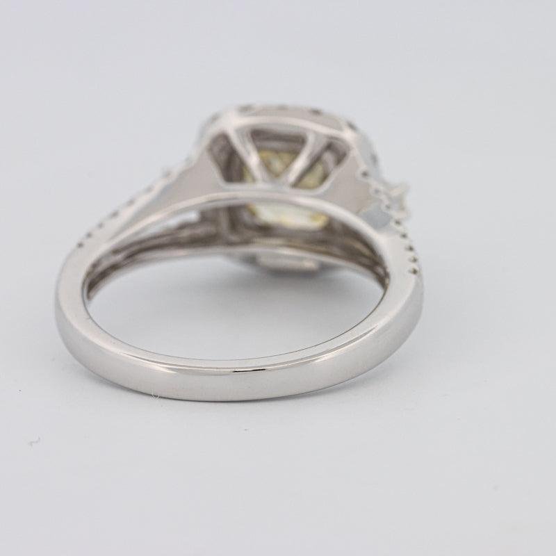 2 CT Fancy Yellow Square Radiant Halo Solitaire - ZIZOV DIAMONDS