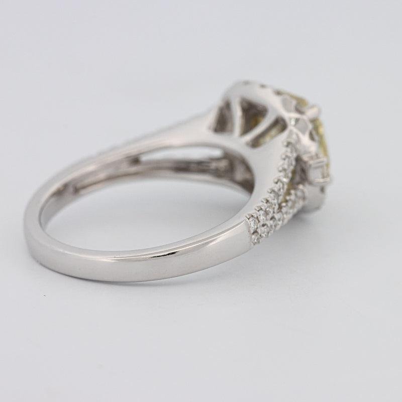 2 CT Fancy Yellow Square Radiant Halo Solitaire - ZIZOV DIAMONDS