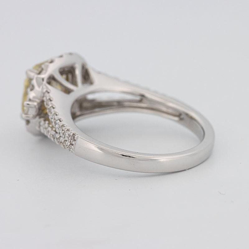 2 CT Fancy Yellow Square Radiant Halo Solitaire - ZIZOV DIAMONDS