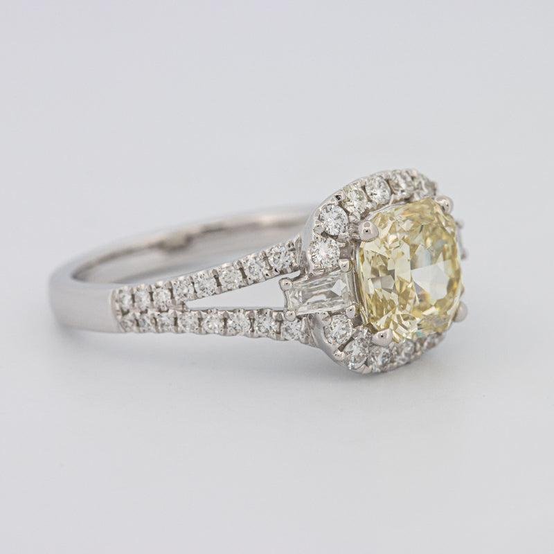 2 CT Fancy Yellow Square Radiant Halo Solitaire - ZIZOV DIAMONDS