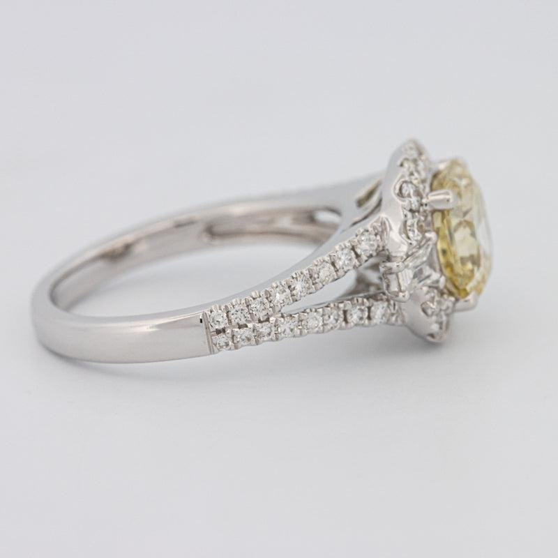 2 CT Fancy Yellow Square Radiant Halo Solitaire - ZIZOV DIAMONDS