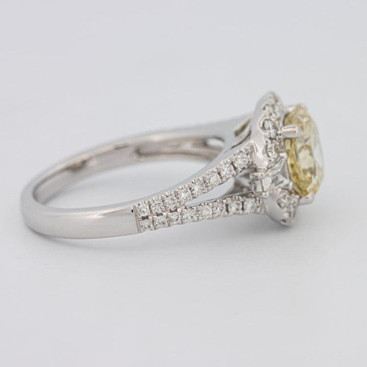 2 CT Fancy Yellow Square Radiant Halo Solitaire - ZIZOV DIAMONDS