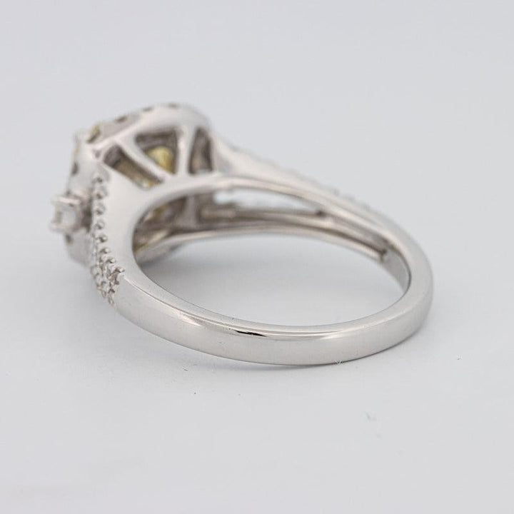 2 CT Fancy Yellow Square Radiant Halo Solitaire - ZIZOV DIAMONDS