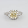 2 CT Fancy Yellow Square Radiant Halo Solitaire - ZIZOV DIAMONDS