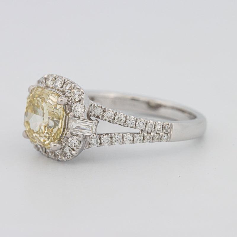 2 CT Fancy Yellow Square Radiant Halo Solitaire - ZIZOV DIAMONDS
