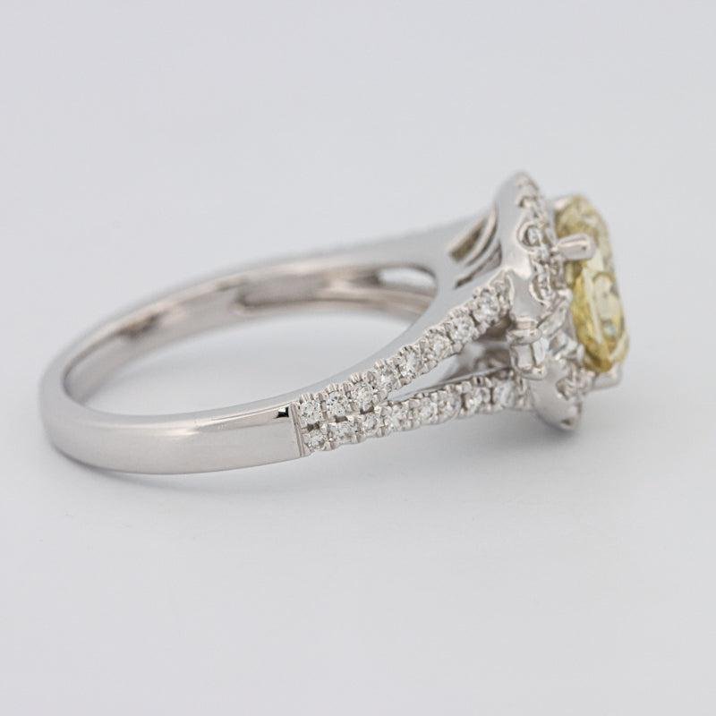 2 CT Fancy Yellow Square Radiant Halo Solitaire - ZIZOV DIAMONDS