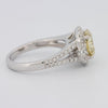 2 CT Fancy Yellow Square Radiant Halo Solitaire - ZIZOV DIAMONDS