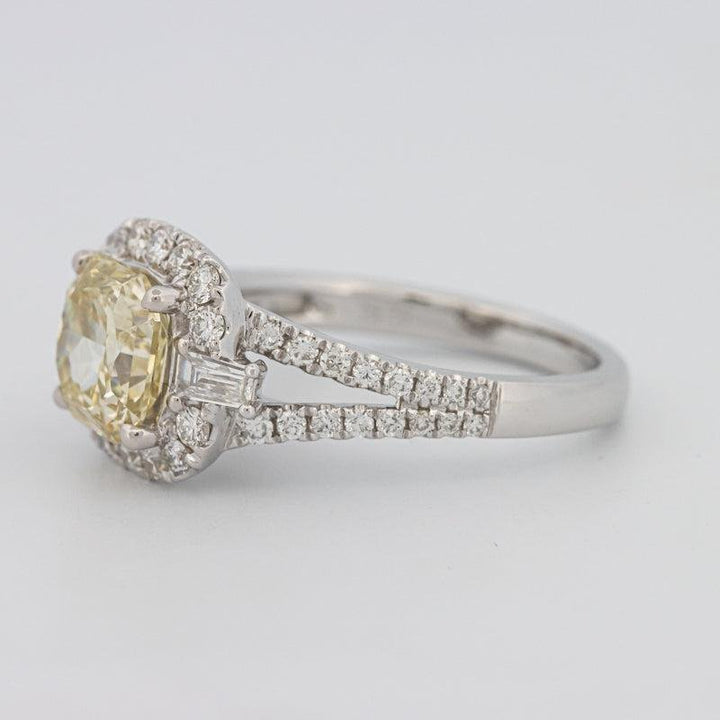 2 CT Fancy Yellow Square Radiant Halo Solitaire - ZIZOV DIAMONDS