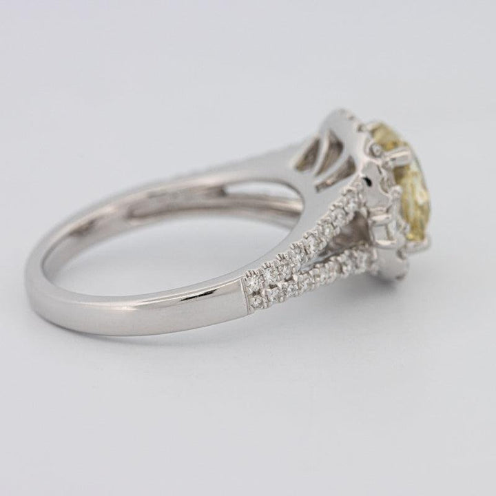 2 CT Fancy Yellow Square Radiant Halo Solitaire - ZIZOV DIAMONDS