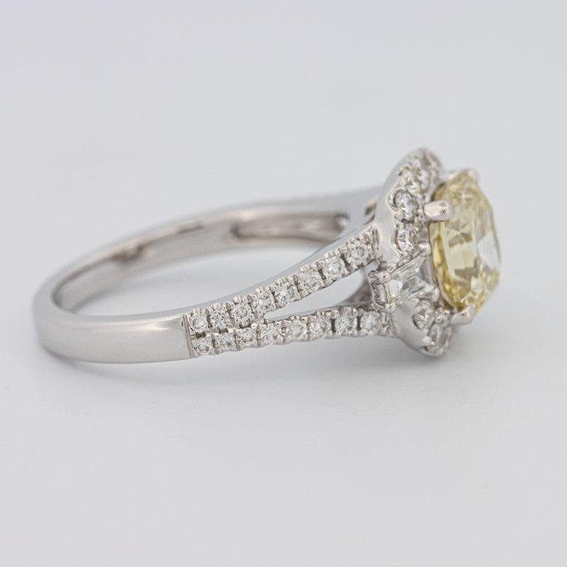 2 CT Fancy Yellow Square Radiant Halo Solitaire - ZIZOV DIAMONDS