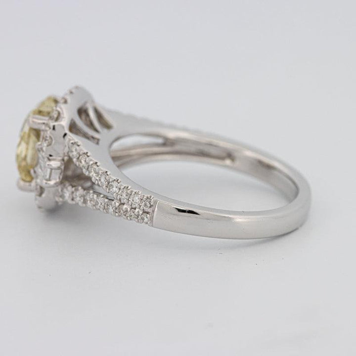 2 CT Fancy Yellow Square Radiant Halo Solitaire - ZIZOV DIAMONDS