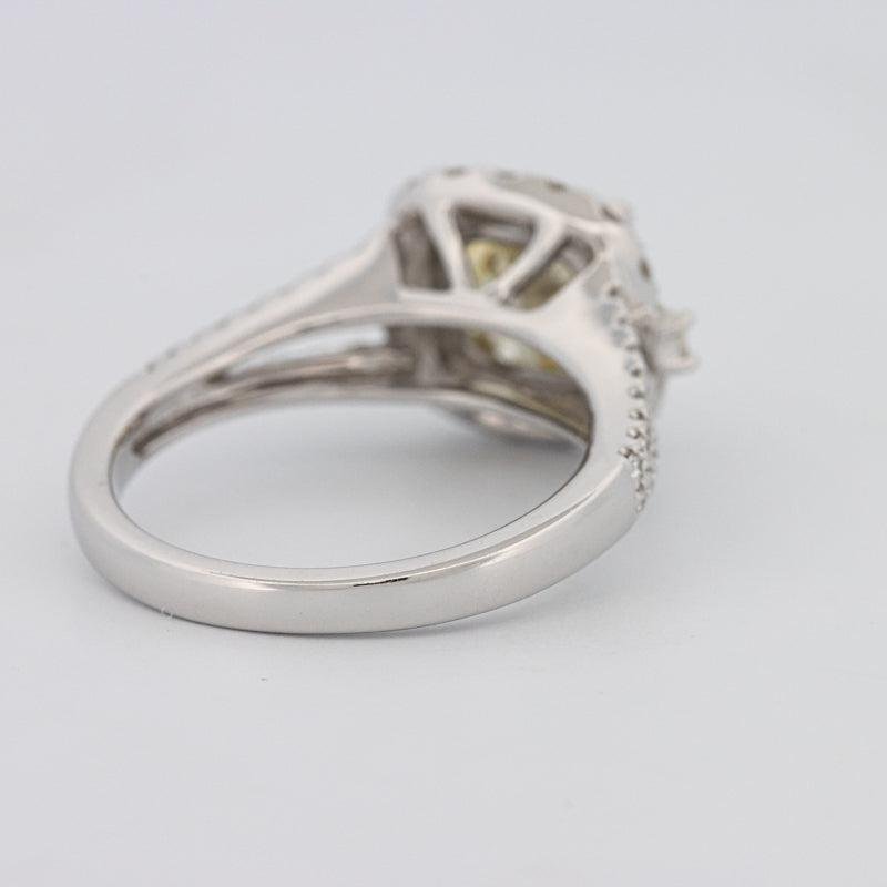 2 CT Fancy Yellow Square Radiant Halo Solitaire - ZIZOV DIAMONDS