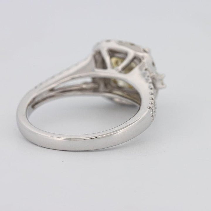 2 CT Fancy Yellow Square Radiant Halo Solitaire - ZIZOV DIAMONDS