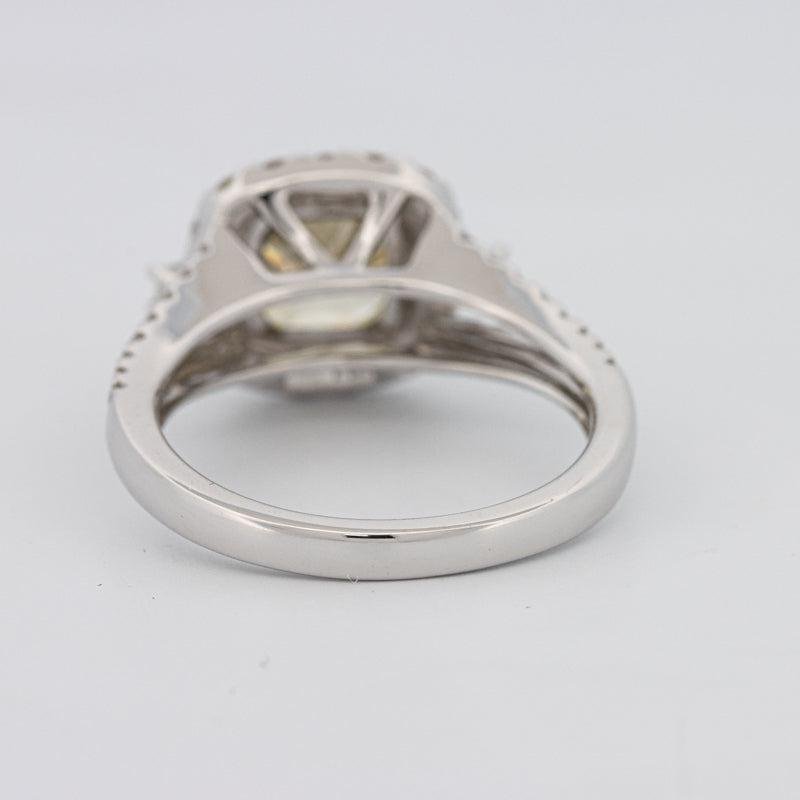 2 CT Fancy Yellow Square Radiant Halo Solitaire - ZIZOV DIAMONDS