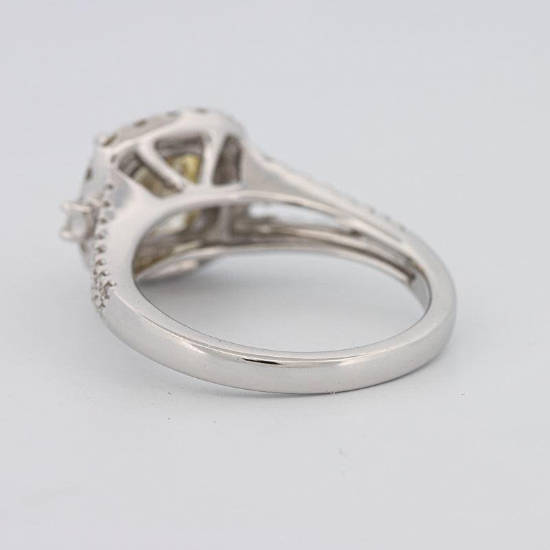 2 CT Fancy Yellow Square Radiant Halo Solitaire - ZIZOV DIAMONDS