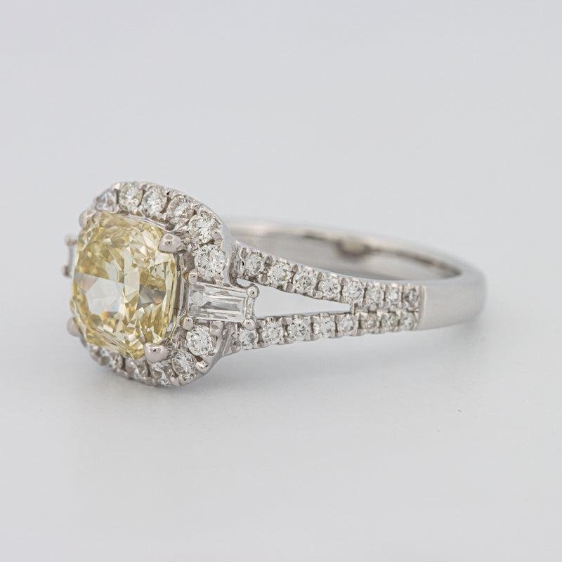 2 CT Fancy Yellow Square Radiant Halo Solitaire - ZIZOV DIAMONDS