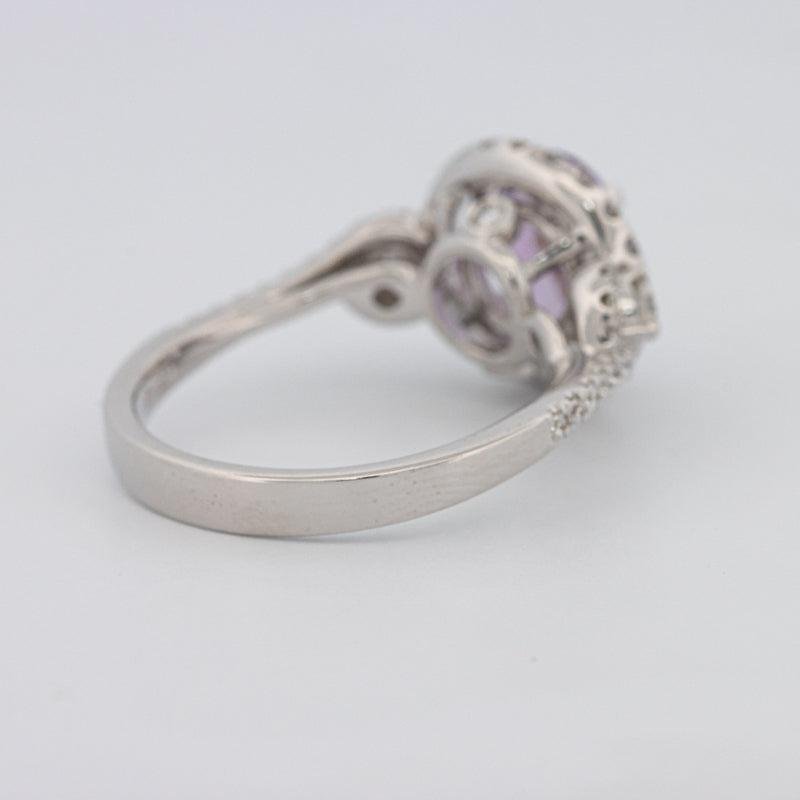 2 CT Round Amethyst Halo Ring - ZIZOV DIAMONDS