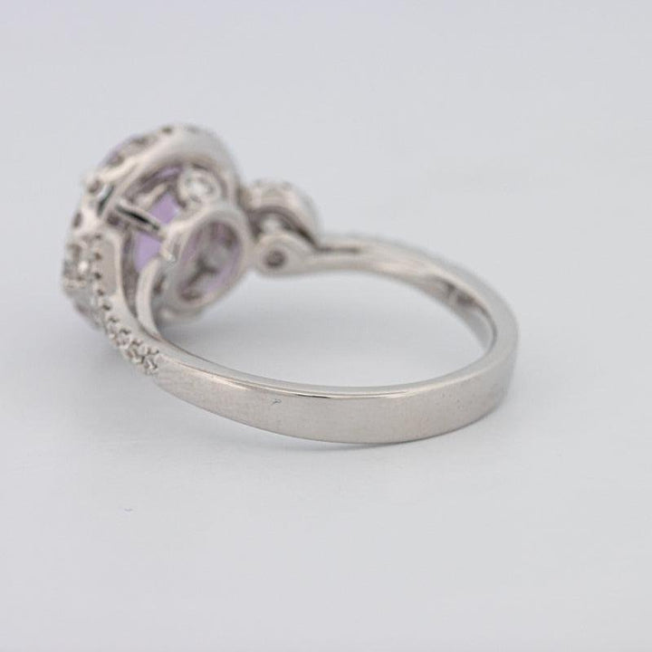 2 CT Round Amethyst Halo Ring - ZIZOV DIAMONDS