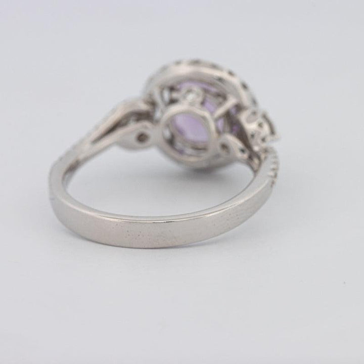 2 CT Round Amethyst Halo Ring - ZIZOV DIAMONDS
