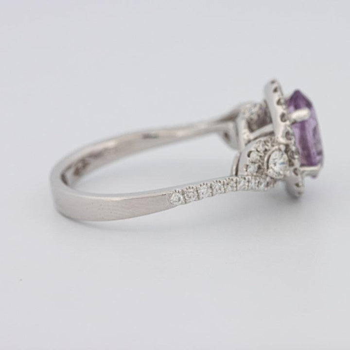 2 CT Round Amethyst Halo Ring - ZIZOV DIAMONDS