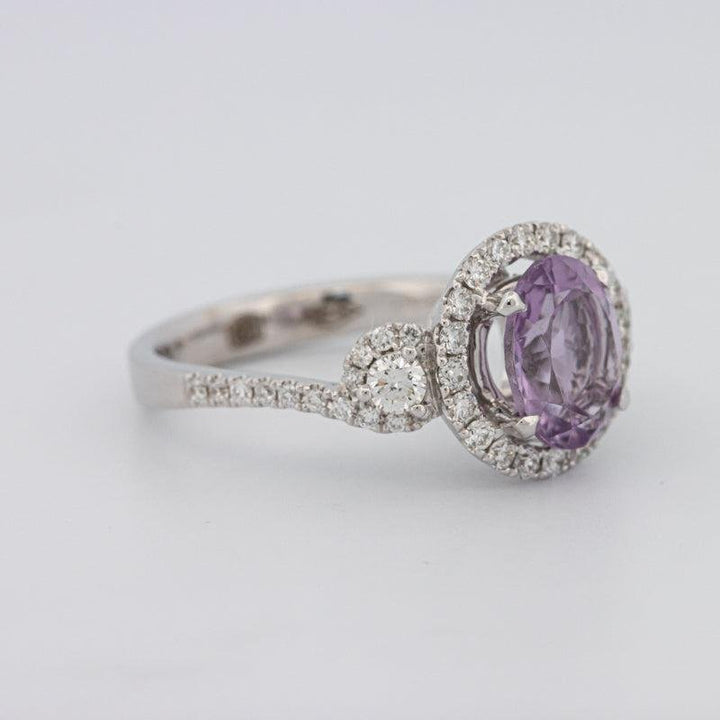 2 CT Round Amethyst Halo Ring - ZIZOV DIAMONDS