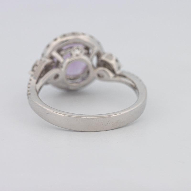 2 CT Round Amethyst Halo Ring - ZIZOV DIAMONDS