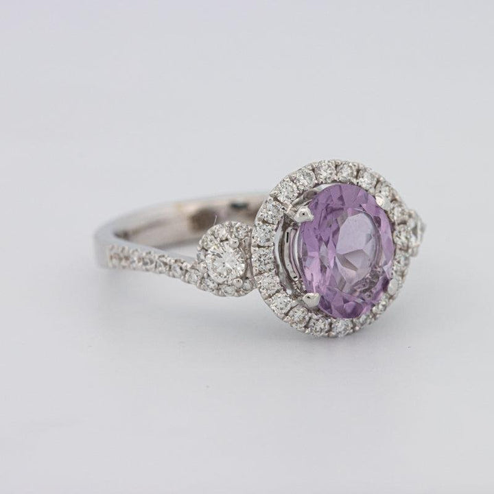 2 CT Round Amethyst Halo Ring - ZIZOV DIAMONDS