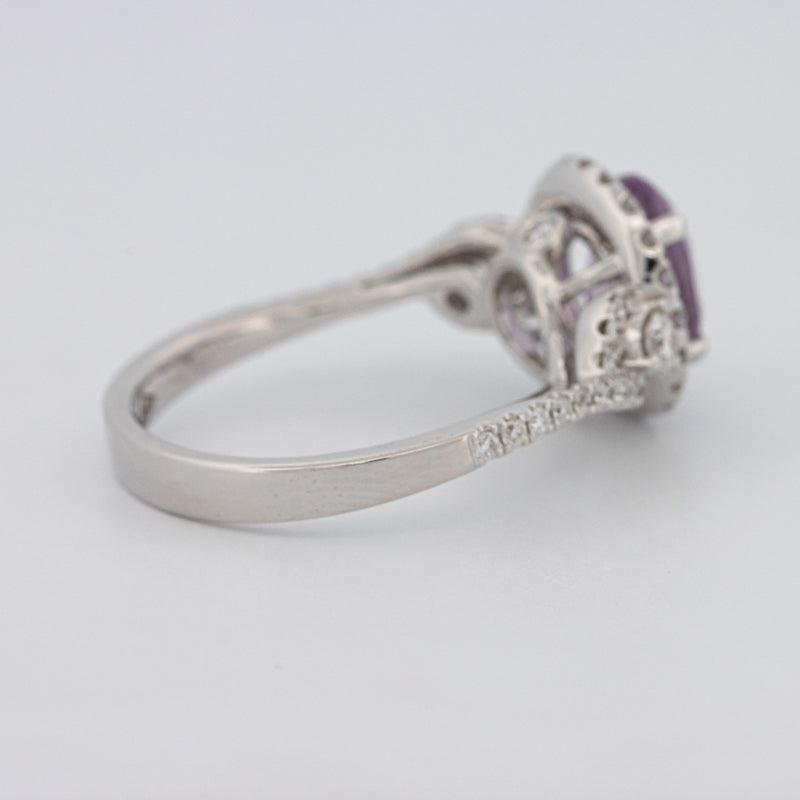 2 CT Round Amethyst Halo Ring - ZIZOV DIAMONDS