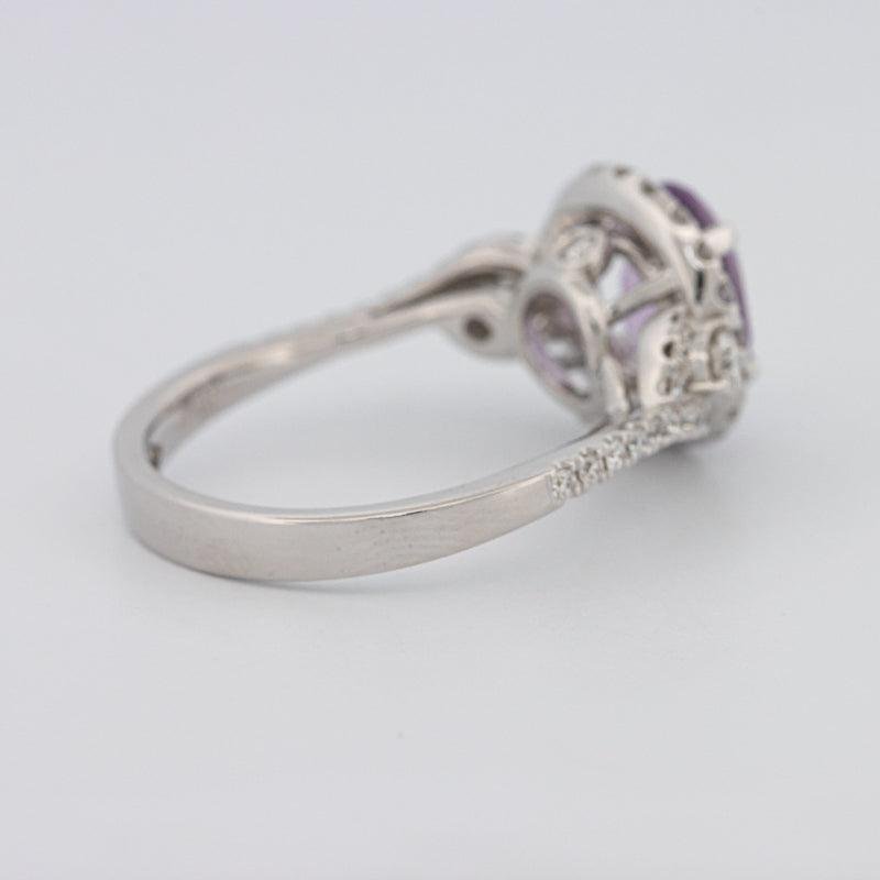 2 CT Round Amethyst Halo Ring - ZIZOV DIAMONDS