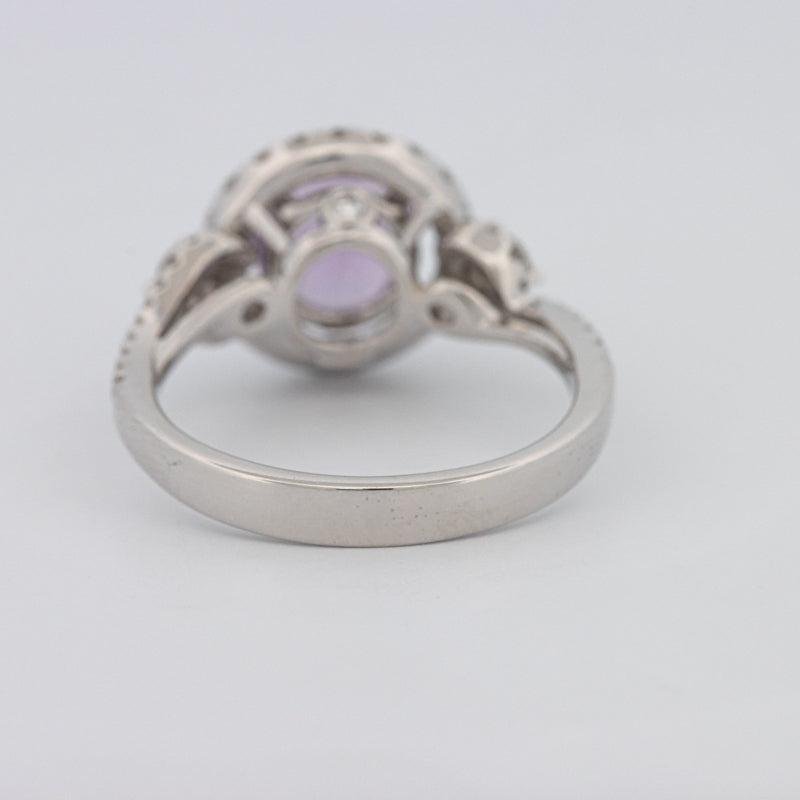 2 CT Round Amethyst Halo Ring - ZIZOV DIAMONDS