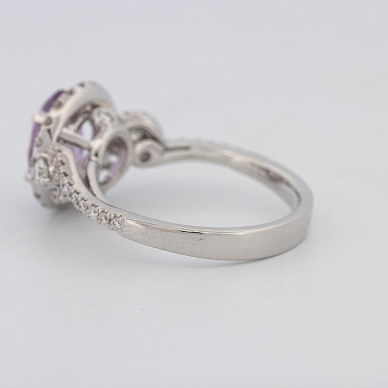 2 CT Round Amethyst Halo Ring - ZIZOV DIAMONDS