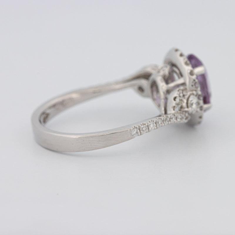 2 CT Round Amethyst Halo Ring - ZIZOV DIAMONDS