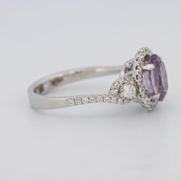 2 CT Round Amethyst Halo Ring - ZIZOV DIAMONDS