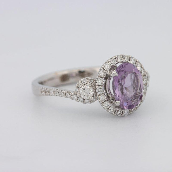 2 CT Round Amethyst Halo Ring - ZIZOV DIAMONDS