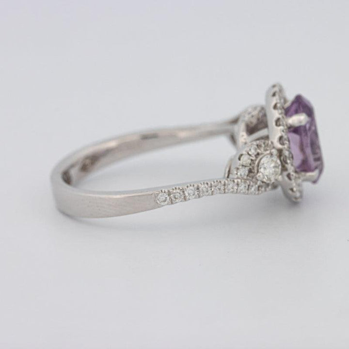 2 CT Round Amethyst Halo Ring - ZIZOV DIAMONDS
