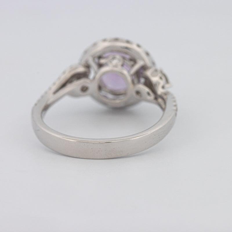 2 CT Round Amethyst Halo Ring - ZIZOV DIAMONDS