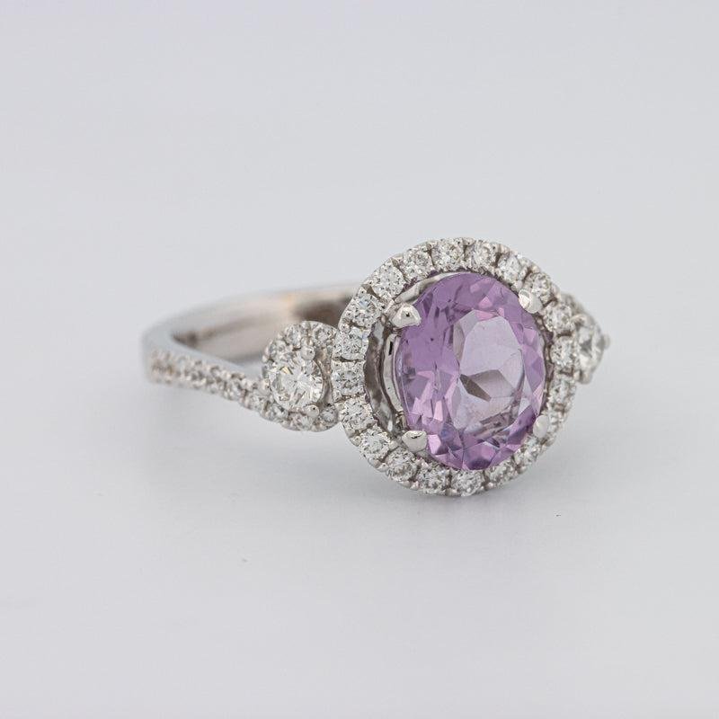 2 CT Round Amethyst Halo Ring - ZIZOV DIAMONDS