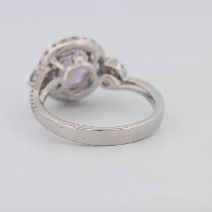 2 CT Round Amethyst Halo Ring - ZIZOV DIAMONDS