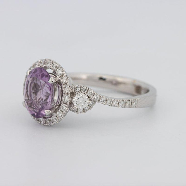 2 CT Round Amethyst Halo Ring - ZIZOV DIAMONDS