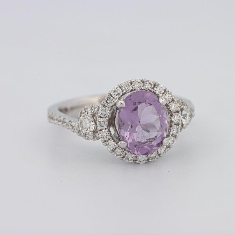 2 CT Round Amethyst Halo Ring - ZIZOV DIAMONDS