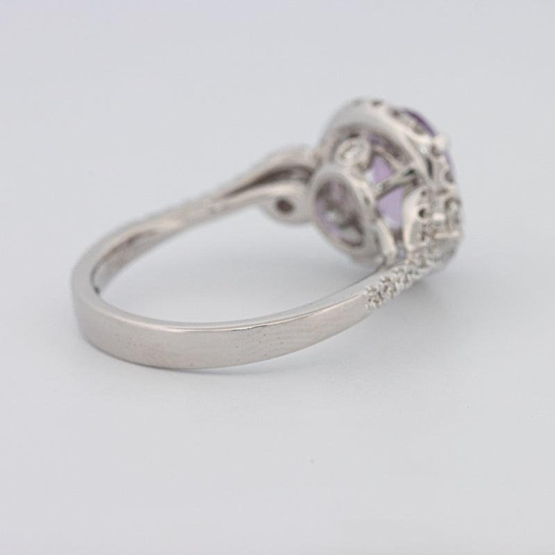 2 CT Round Amethyst Halo Ring - ZIZOV DIAMONDS