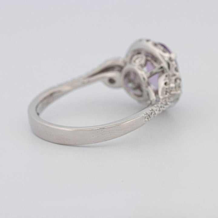 2 CT Round Amethyst Halo Ring - ZIZOV DIAMONDS