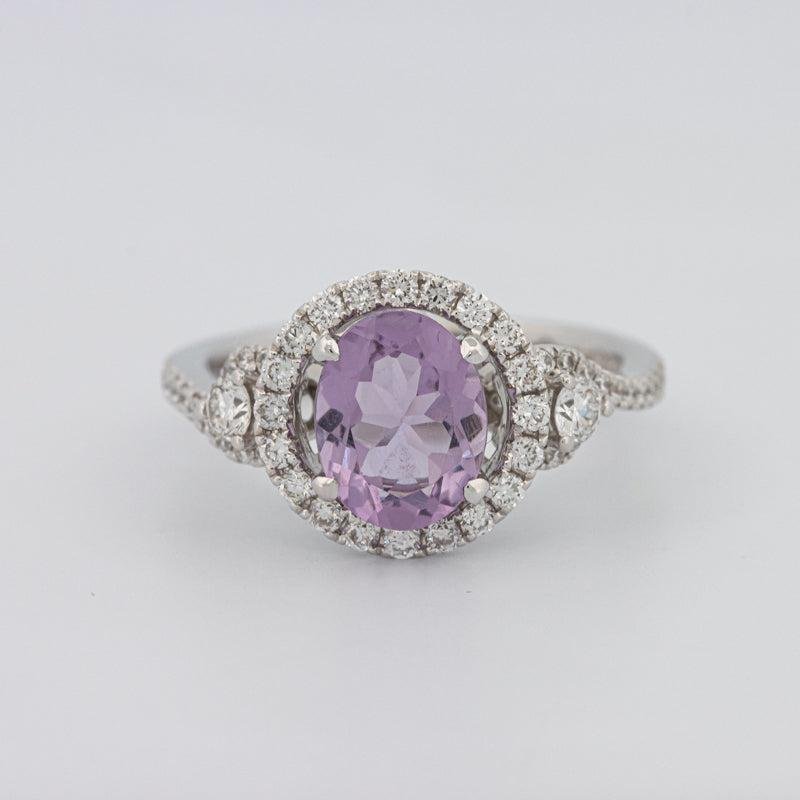 2 CT Round Amethyst Halo Ring - ZIZOV DIAMONDS