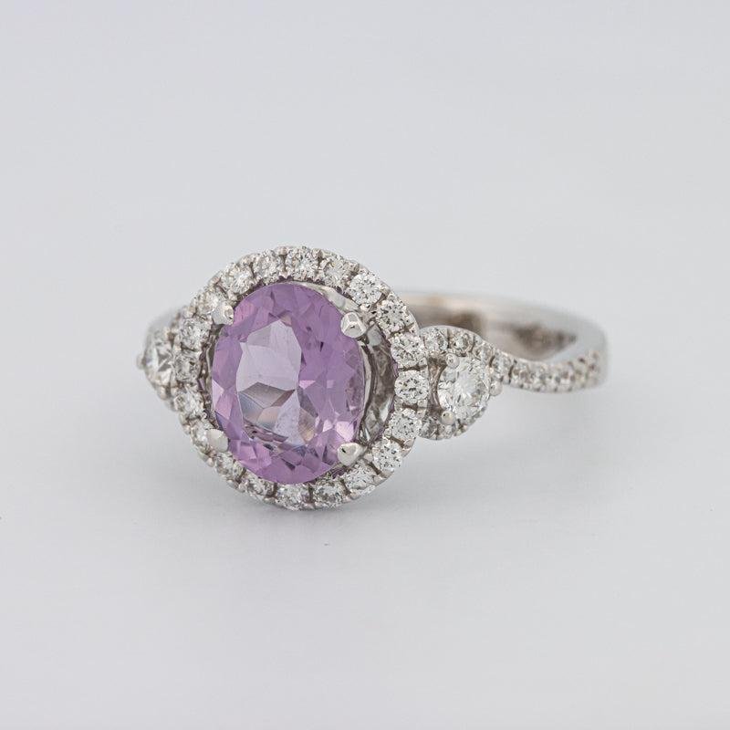 2 CT Round Amethyst Halo Ring - ZIZOV DIAMONDS
